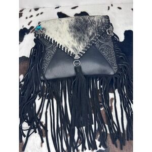 Montana West Fringe Crossbody Bag Hair-On Leather Western Purse handbag New